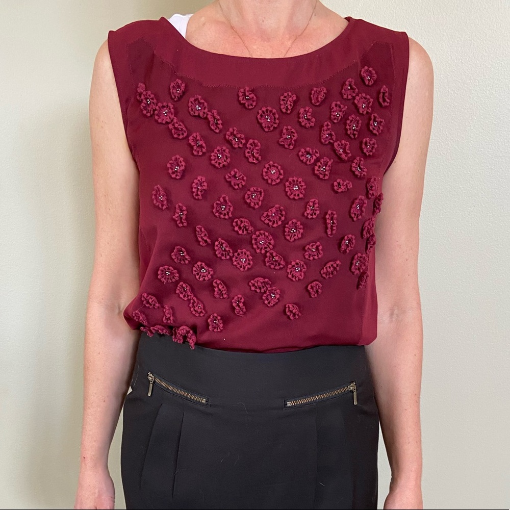 Festive maroon floral shirt